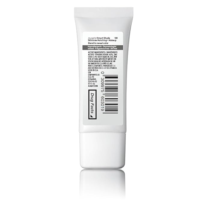 Almay Skintone Matching Foundation, Smart Shade Face Makeup with SPF 15, Hypoallergenic, Oil-Free, Dermatologist-Tested, 100 My Best Light, 1 fl oz