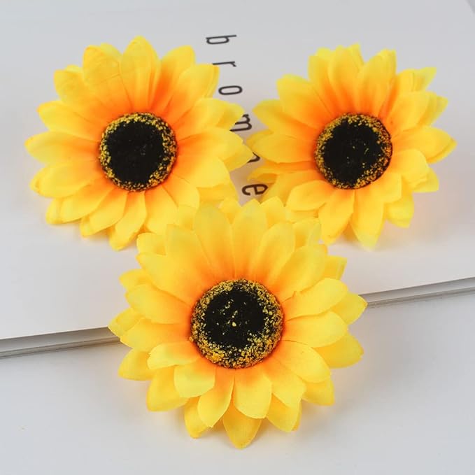 6Pcs 3.9 Lady Girls Sunflower Hair Alligator Clips Hairpin Hair Clamp Hair Styling Accessories for Party Beach Vacation Wedding Bridal Barrettes (Yellow)