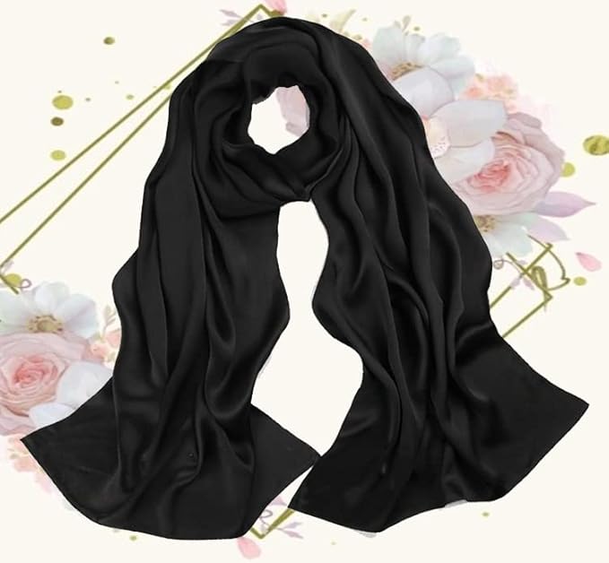 35 x 35 Women's Fashion Pattern Large Square Silk Like Hair Scarf Head Sleeping Wrap Satin Neck Bandana for Gift…