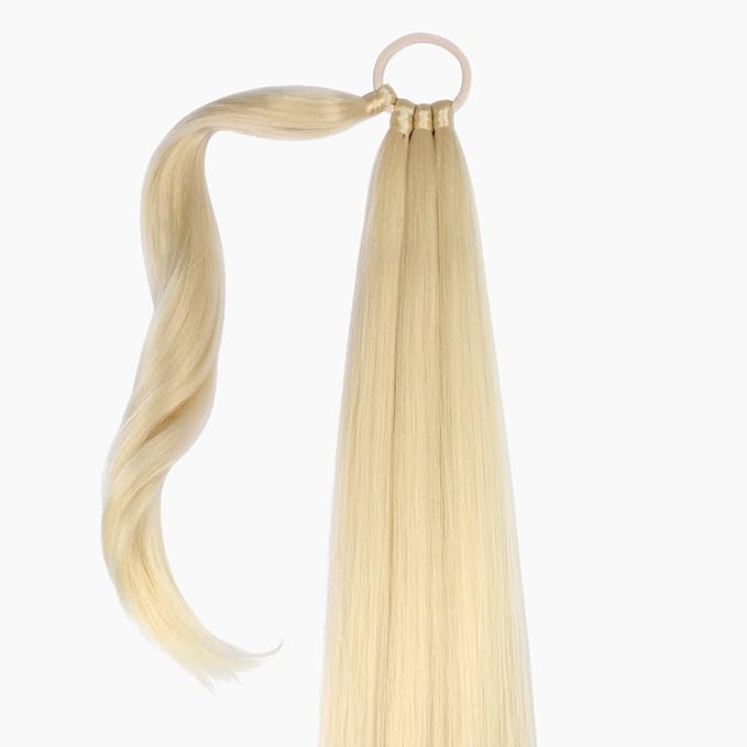 34 Inch Braided Ponytail Extension Braided Hair Extensions with Hair Tie Straight Wrap Around Long Braided Ponytail Natural Soft Synthetic Hair Piece for Women(613#)