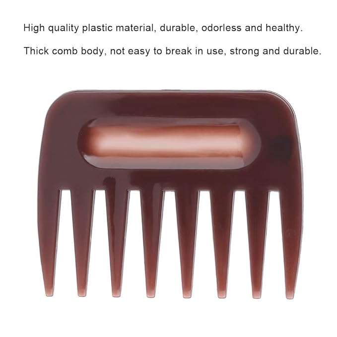 1Pc Portable Hair Pick for Men, Detangling Comb for Wet and Dry, Styling Comb with Short Broad Teeth for Everyday Use, Ideal for Salon and Home Hair Care