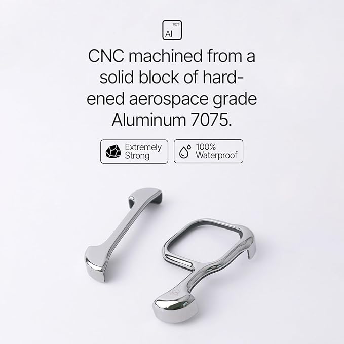 Arc Pulse Designed for iPhone 15 Pro Phone Case (2023), Minimalist Protective Shock Absorption Aerospace Grade Aluminum Shells + Elastomer Inlays Easy Fit 6.7 inch (Aluminum Mirror Polished Silver)