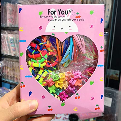 786 pcs Girls Hair Clip Tie Set Toddler Kids Accessories for Clips Colorful Ponytail Holders Rubber Bands