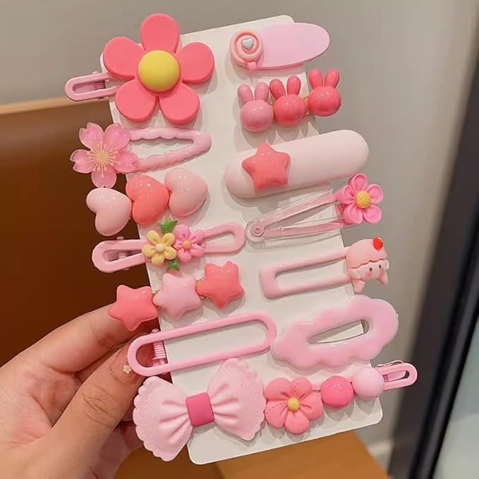 889 pcs Elastic Hair Bands for Girls Hair Accessories Ponytail Holders Colorful Rubber Bands Set with 14 pcs Cute Hair Clip