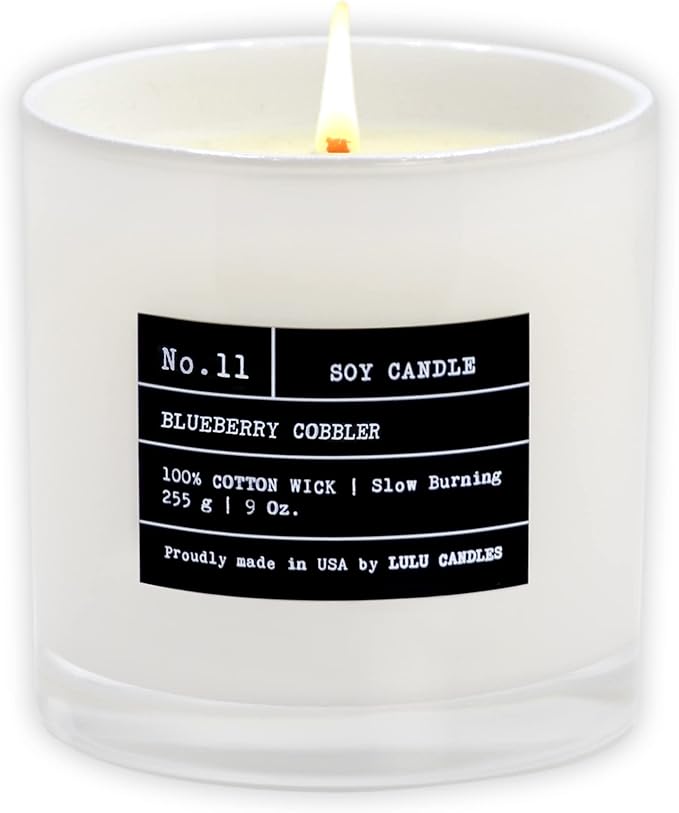 Lulu Candles | Blueberry Cobbler | Luxury Scented Soy Jar Candle | Hand Poured in The USA | Highly Scented & Long Lasting (9 Oz.)