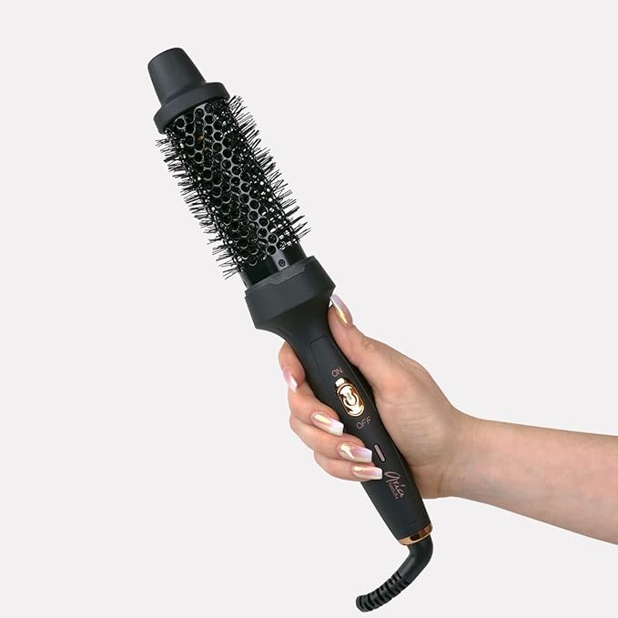 Aria Beauty HairGoals Hot Styling Brush - Hair Dryer and Blow Dryer with Round Brush Adds Volume - Achieves Perfect Blowout Effect - Black - 1 pc