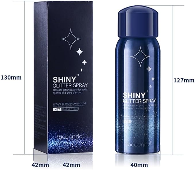 Body Glitter Spray,Glitter Spray for Hair and Body,Glitter Hair Spray for Clothes,Long-Lasting Body Shimmer Spray Suitable for Stage,Festival Rave and Makeup Prom-60ML