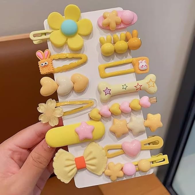 889 pcs Elastic Hair Bands for Girls Hair Accessories Ponytail Holders Colorful Rubber Bands Set with 14 pcs Cute Hair Clip