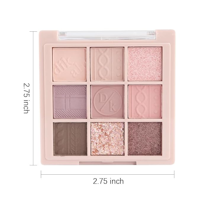 9 Colors Nude Champagne Gold Matte Shimmer Eyeshadow Palette for Eye Makeup,High Pigmented Brown Eye Shadow Primers Powder Palet de sombras de ojos-16#