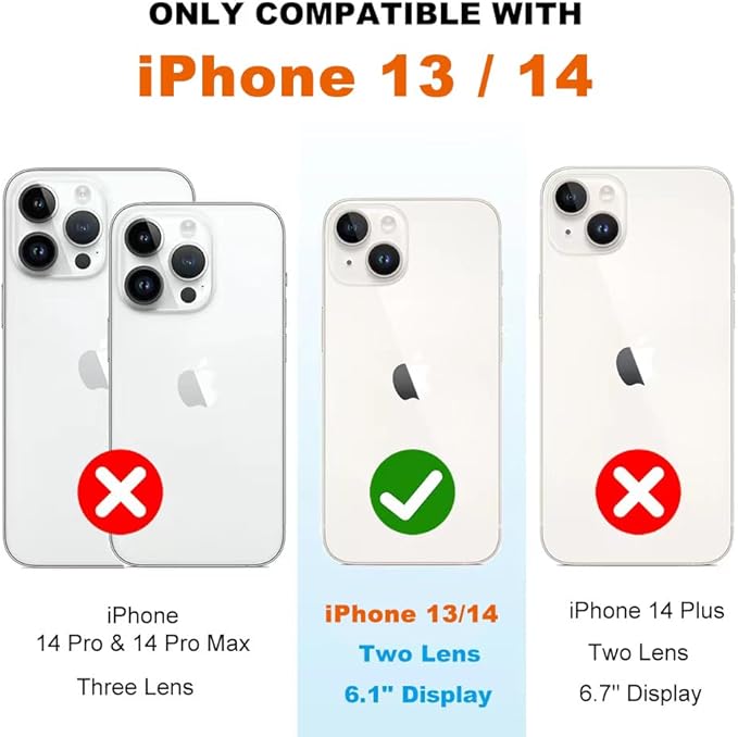 for iPhone 14/13 Clear Frame No-Back Case, Thin Ultra-Light Anti-Yellowing Transparent Protection Heat Dissipation Phone Cover Case 6.1"