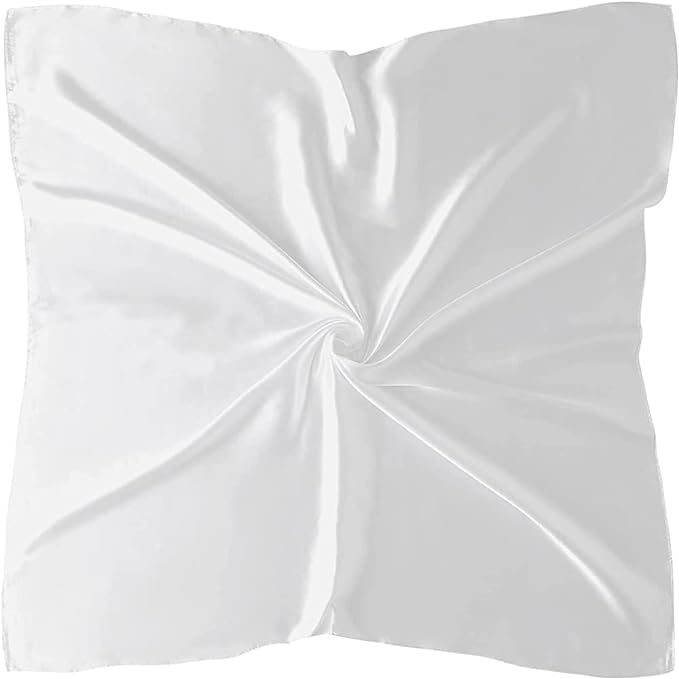 35 x 35 Women's Fashion Pattern Large Square Silk Like Hair Scarf Head Sleeping Wrap Satin Neck Bandana for Gift…
