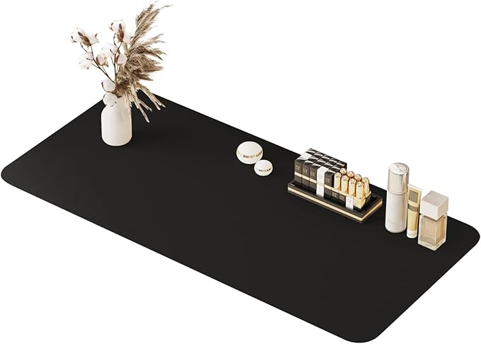 39.37"" * 15.7"" Large Makeup Mat for Vanity Top Protector,Cover Work Table Waterproof, Non-Slip Pad for Makeup Vanity. (Black)