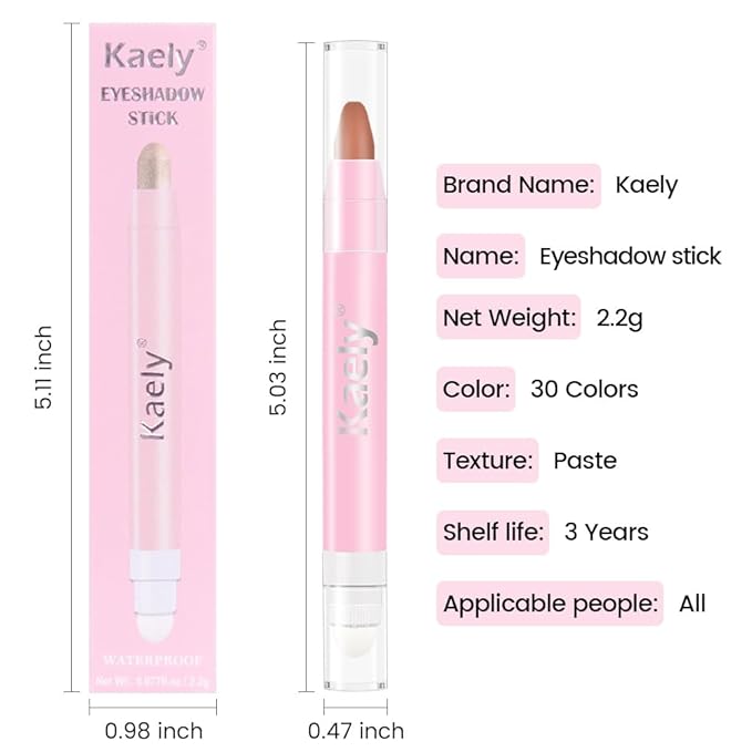 2-in-1 Cream Eyeshadow & Highlighter Stick, Waterproof Brown Matte Eye Shadow Pencil for Women, Long-Lasting Pigmented Makeup, sombras para ojos 26