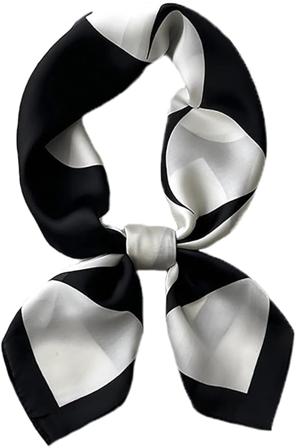 MINIDORA Satin Scarves for Women 27.5 × 27.5 inches Medium Square Elegant Silk Feeling Head Scarf