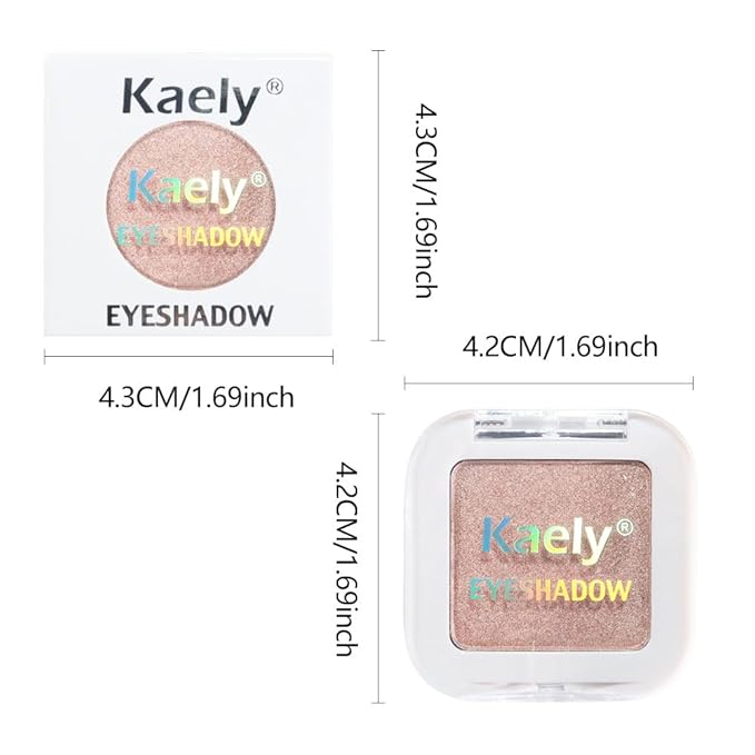 evpct Champagne Shimmer Single Eye shadow Palette Makeup for Older Women, Glitter Sparkly Cream Eye Shadow Palette Brightener Makeup for Older Women, High Pigment Waterproof Monochrome Mini Eyeshadow