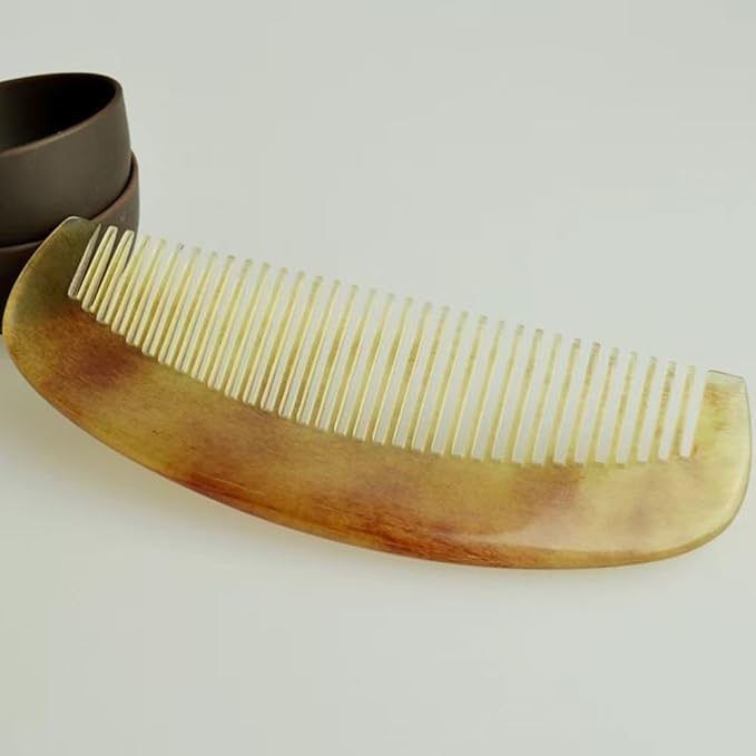 1pc Brown Natural Ox Horn Comb Of Hair No Static Health Care Hairs Brush Hairdressing Comb For Hair Perfect for Gifting,Size2 Styling Tools and Appliances