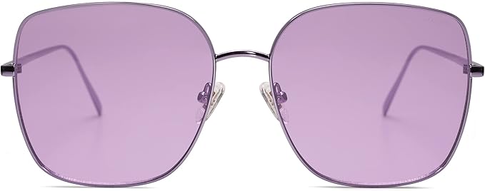 SOJOS Trendy Oversized Square Metal Frame Sunglasses for Women Men Retro Big Flat Lens UV Protection Sunglasses SJ1146