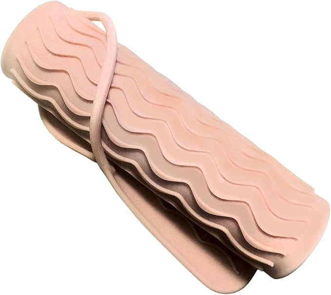 2in1 11" X 7.5" Large Heat Resistant Silicone Mat, Anti-Heat Travel Pad and Pouch for Hair Straighteners, Curling Irons, Flat Irons and Hair Styling Tools Holder - Blush Pink