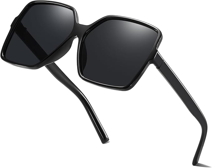 Women's Chic Square Oversized Sunglasses Big Large Wide Fashion Shades for Women Men 100% UV Protection