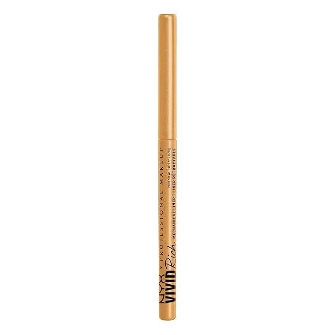 NYX PROFESSIONAL MAKEUP Mechanical Eye Pencil, Vivid Rich Mechanical, Creamy Retractable Eyeliner - Amber Stunner, Gold Eyeliner