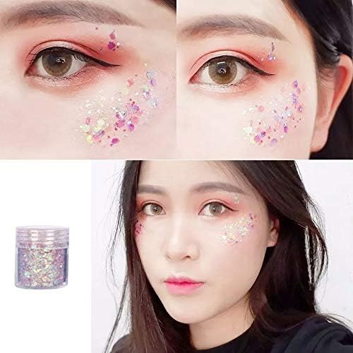 Body Glitter 16 Colors Chunky Glitter for Body Face Hair Make Up Nail Art Mixed Color Glitter