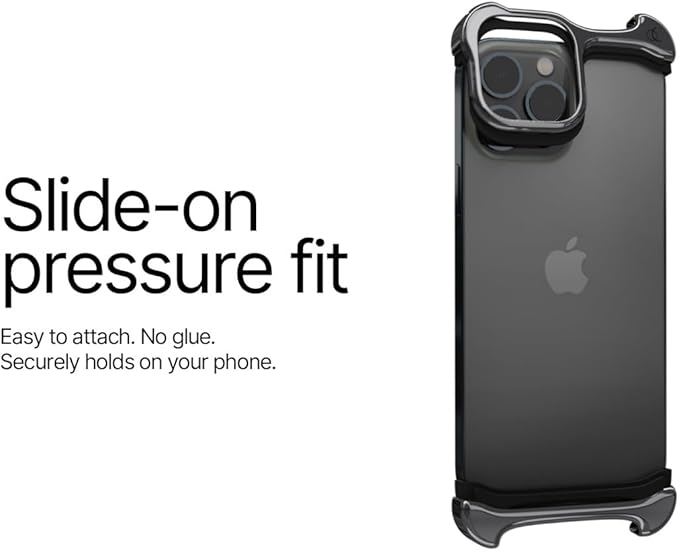 Arc Pulse Compatible with iPhone 16 Pro Max Phone Case (2024), Minimalist Protective Shock Absorption Aerospace Grade Aluminum Shells + Elastomer Inlays Easy Fit 6.9 inch (Aluminum Polished Graphite)
