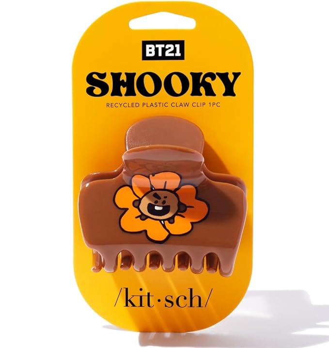 Kitsch BT21 Recycled Plastic Puffy Medium Hair Clips, Claw Clips for Thin Hair and Short Hair for Women