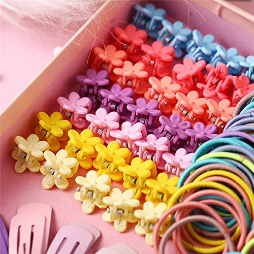 786 pcs Girls Hair Clip Tie Set Toddler Kids Accessories for Clips Colorful Ponytail Holders Rubber Bands