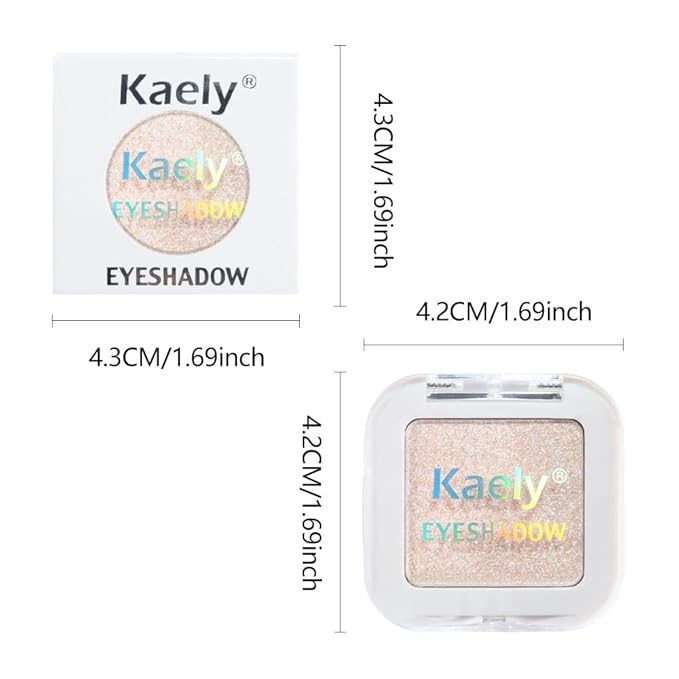 evpct Pear White Shimmer Single Eye shadow Palette Makeup for Older Women, Glitter Sparkly Cream Eye Shadow Palette Brightener for Older Women, High Pigment Waterproof Monochrome Mini Eyeshadow