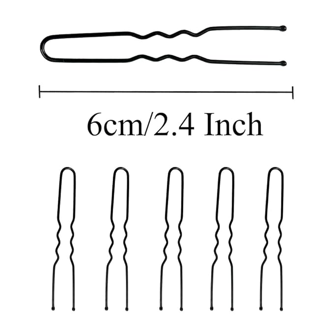 330 Count U Shaped Hair Pins for Buns, YINGFENG 2.4 inch Bun Pins Black Hair Pins for Women Girls with Storage Box, Hair Accessories for All Hair Types