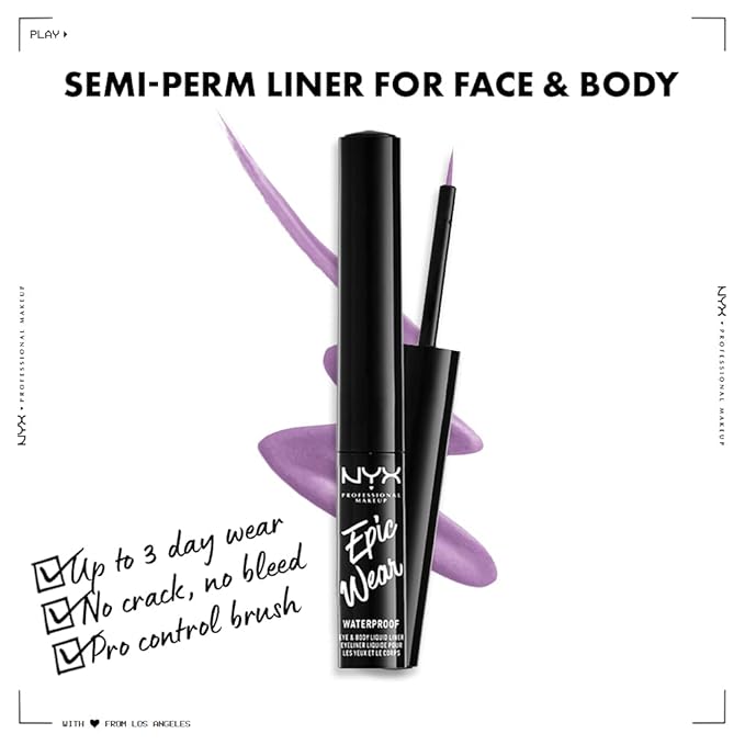 NYX PROFESSIONAL MAKEUP Epic Wear Liquid Liner, Long-Lasting Waterproof Eyeliner - Lilac