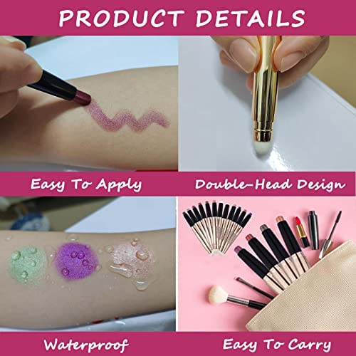 2 in 1 Champagne Gold Shimmer Eyeshadow Stick eyeliner pencil Cream Shimmer Smooth Eyeshadow pencil Waterproof Hypoallergenic Long Lasting Eye Shadow Pen Multi-Dimensional Eyes Look