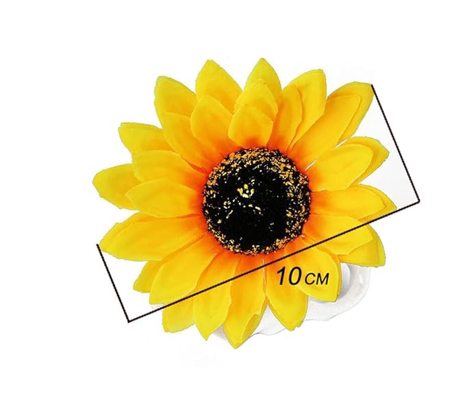 6Pcs 3.9 Lady Girls Sunflower Hair Alligator Clips Hairpin Hair Clamp Hair Styling Accessories for Party Beach Vacation Wedding Bridal Barrettes (Yellow)
