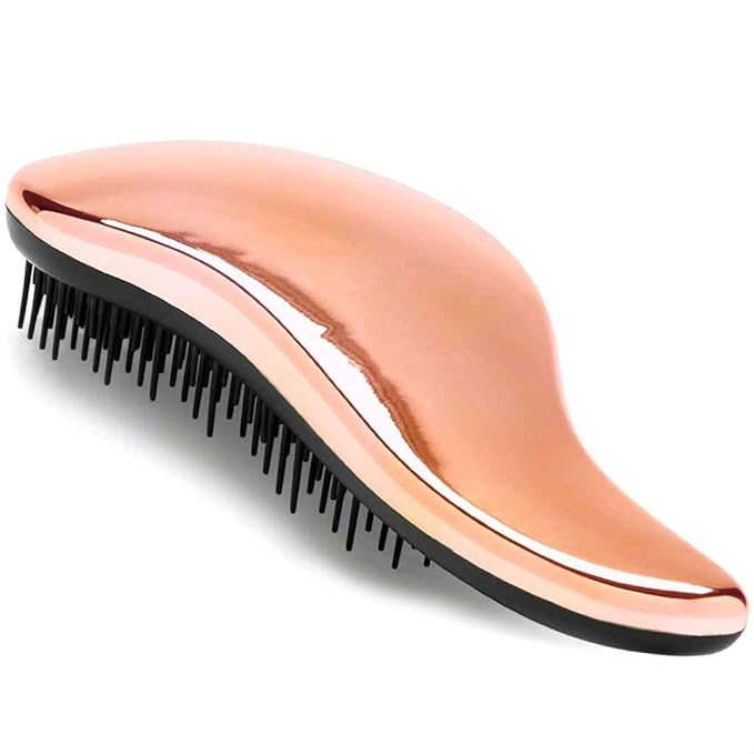 Lily England Detangling Comb & Hair Brush Set - Wide Tooth Comb for Curly, Straight, Thick, Fine & Wet Hair - Gentle & Pain-Free Detangler for Women & Kids - Lightweight Haircare Tools, Rose-Gold