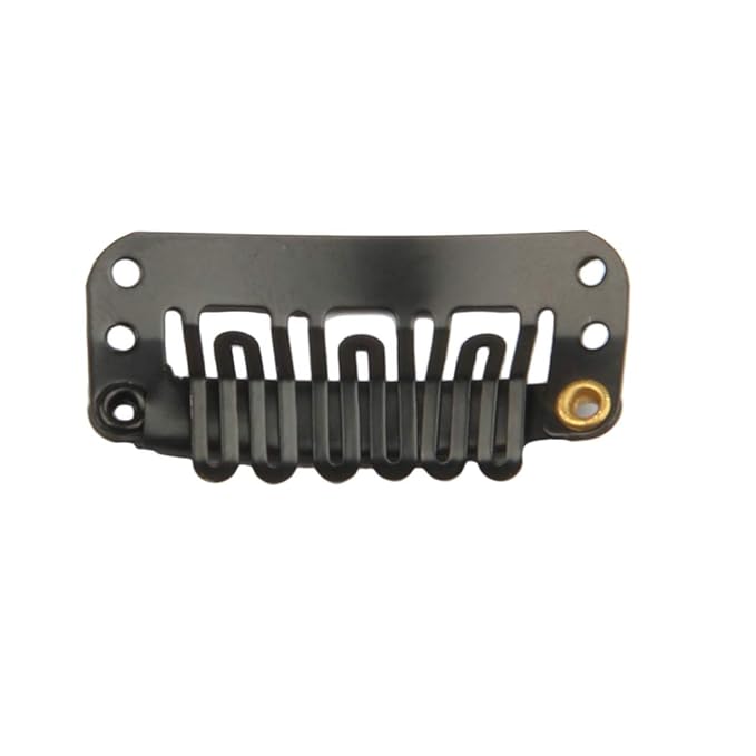 20 Pcs U-Shape Stainless Steel Snap Clips for Hair Extensions, Wigs, Hairpieces - Black Wig Accessories Clips & Combs