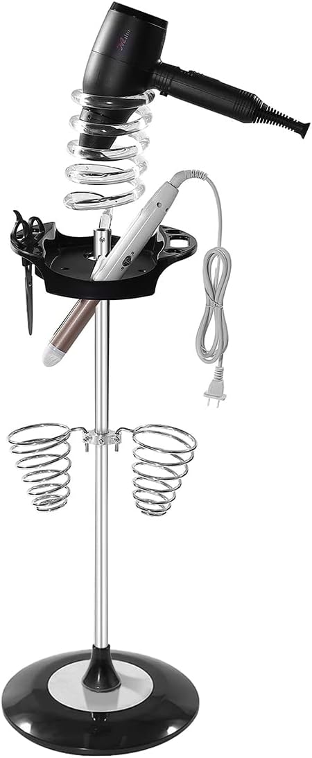 Hair Dryer Stand,Twisty Style Acrylic Top Holder,Hair Styling Appliances with Tray Two Spiral Holders and Heavy Base for Hair Dryer,Flat Iron,Curling Stick,Hair Straightener,Brush (crystal)