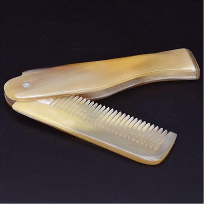 2Pcs Brown Yak Horn Comb Foldable Yak Horn Comb Pockets Clip Moustache Beard Styling Tool Portable Comb Hairdressing Hair Hair Care Tools Hair Styling Tool, Hair Brushes, Styling Tools and Appliances
