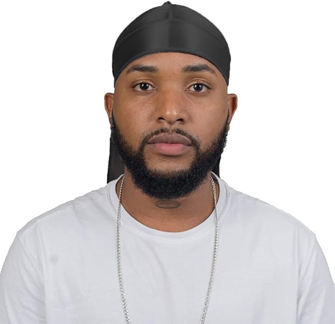 4PCS Silky Durags for Men Women 360 Waves with 1 Wave Cap, Silky Satin Durag Extra Long Tails