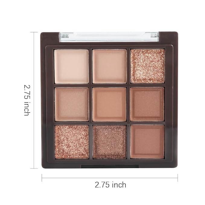 9 Colors Nude Champagne Gold Matte Shimmer Eyeshadow Palette for Eye Makeup,High Pigmented Brown Eye Shadow Primers Powder Palet de sombras de ojos-06#