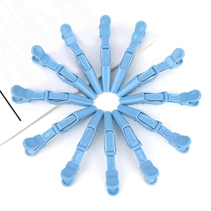 12Pcs Blue Hair Clips, Hair Styling Clips for Sectioning, Alligator Hair Clips for Hair Salon, Hair Accessories for Women