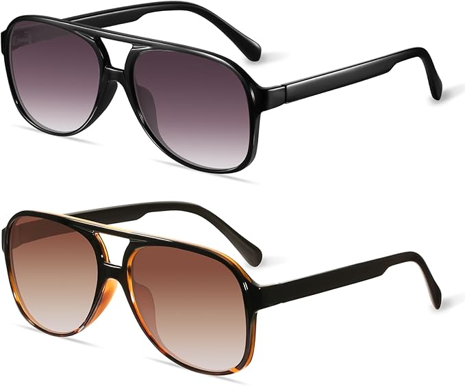 YDAOWKN Retro Aviator Sunglasses for Women Mens Large Frame Classic Vintage 70s Sun Glasses Aviators