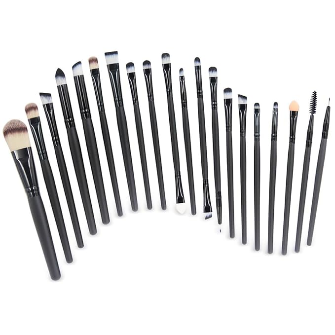 20 Pieces Makeup Brush Set Professional Face Eye Shadow Eyeliner Foundation Blush Lip Makeup Brushes Powder Liquid Cream Cosmetics Blending Brush Tool