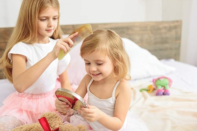 Horn Comb - Anti-Static Fine Tooth Detangling Comb for All Hair Types and Ages