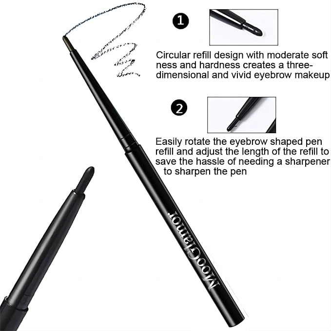 12 Pcs Black Eyeliner Pencil Gel Eyeliner Pen with Retractable and Waterproof Eye Liner for Black Bold and Defined Eye Liner