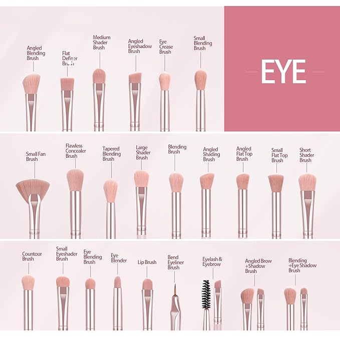 MAANGE Makeup Brushes, 41 Pcs Premium Synthetic Makeup Brush Set Contour Blush Concealers Eye Shadow Eyeliner Blending Make Up Brush Kit (Pink, 41 Piece Set)