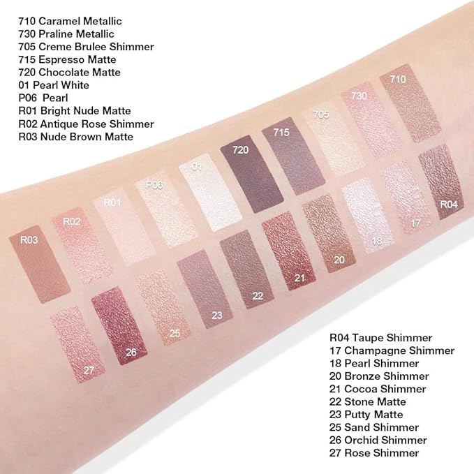 evpct Single Cream Eye Shadow Palette Pot Makeup for Older Women, Pearl White Sparkle Shimmer Glitter Metallic Monochrome Cream to Powder Eyeshadow Palette Eye Brightener, High Pigment Waterproof