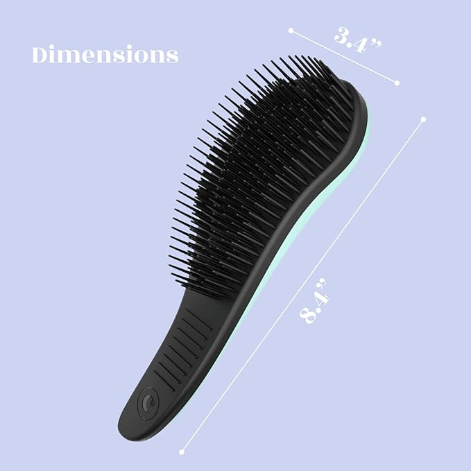 Crave Naturals Biggie Glide Thru Hair Brush - Detangler Brush for Curly, Straight, Wet or Dry Hair - Gentle Detangling Brushes for Adults, Kids, Toddlers - Hair Accessories for Women, 8.4"x3.4" - Mint