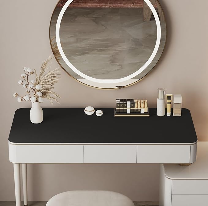 39.37"" * 15.7"" Large Makeup Mat for Vanity Top Protector,Cover Work Table Waterproof, Non-Slip Pad for Makeup Vanity. (Black)