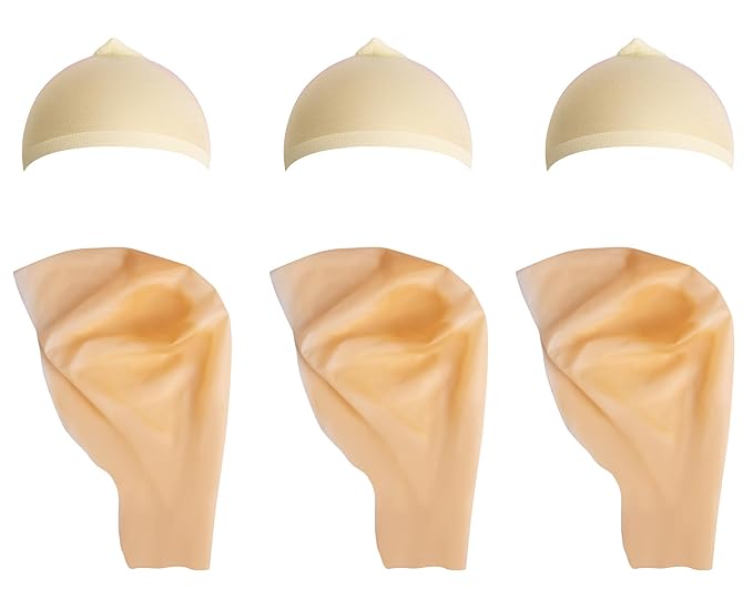 6 PCS Bald Cap - Latex Makeup Caps with Bald Wigs - Costume Accessories for Adults, Teenagers' Theme Party Supplies