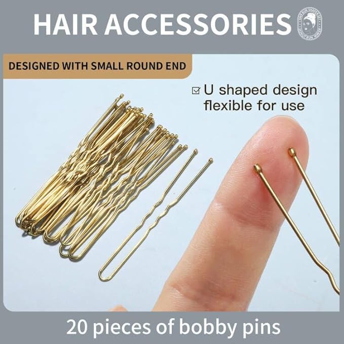 Teenitor 4pcs Hair Bun Shaper Set with Extra-large, Large, Medium, Small Donut Hair Bun Maker, 20pcs Large Bobby Pins, Gold